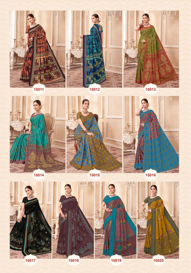 Leelavathi Vol 15 By Balaji Pure Cotton Printed Saree Wholesale Shop In Surat